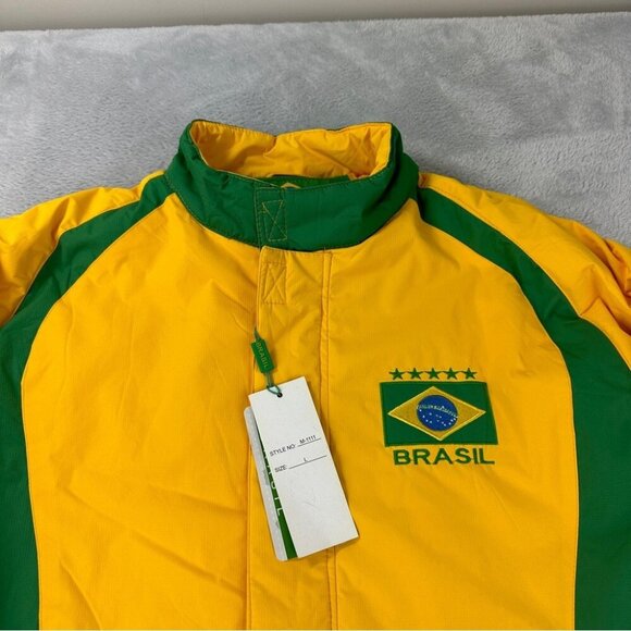 Brasil NWT Puffer Jacket Men's Size Large Outdoors Soccer - Picture 3 of 16